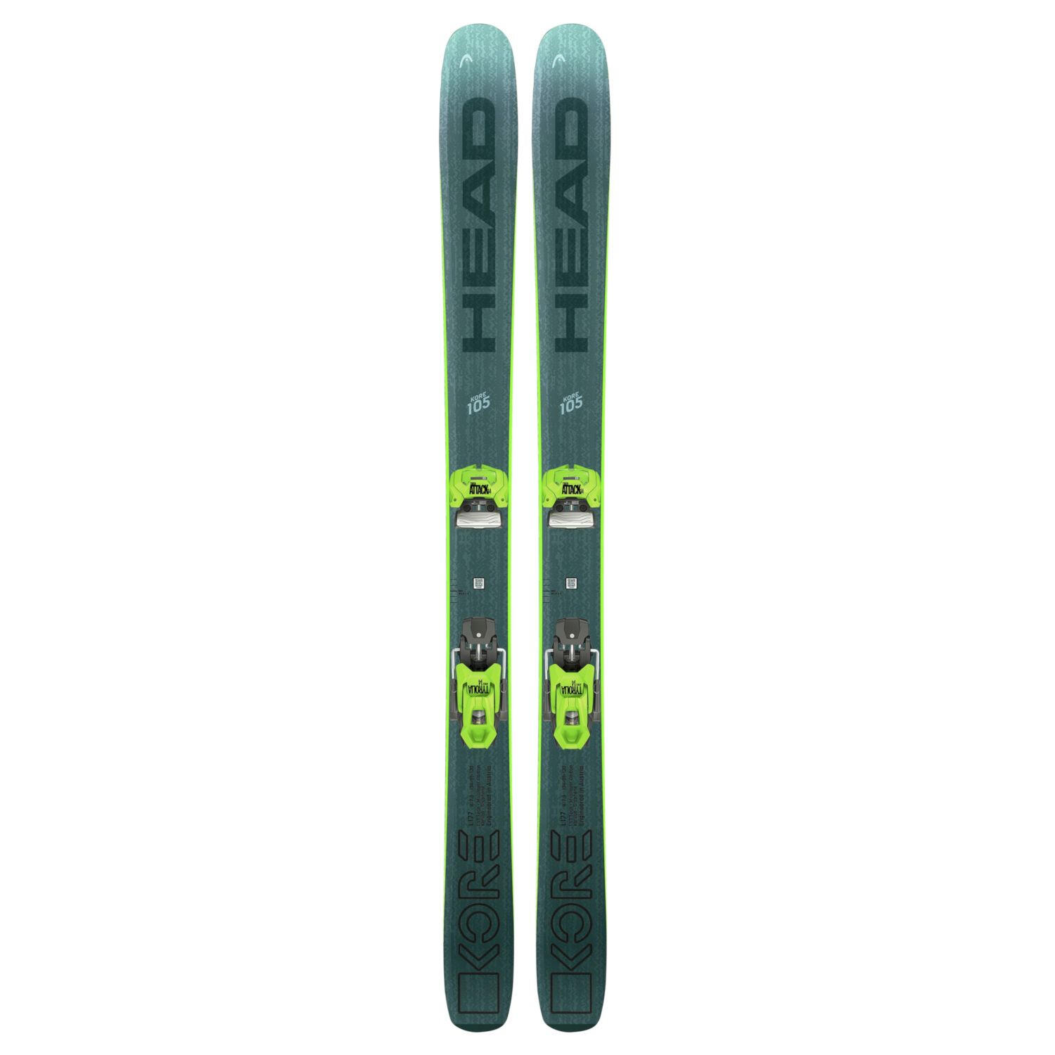 Head - Pack Ski Kore 105 + Fixations Attack 14 Gw Homme - Skis - Vert - 191 Cm - Decathlon