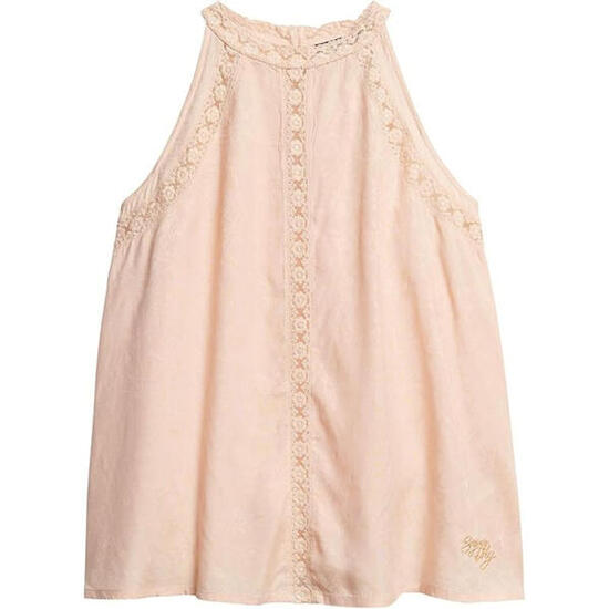 Camiseta de senderismo para mujer SuperDry Lace Sleeveless High Nech Top