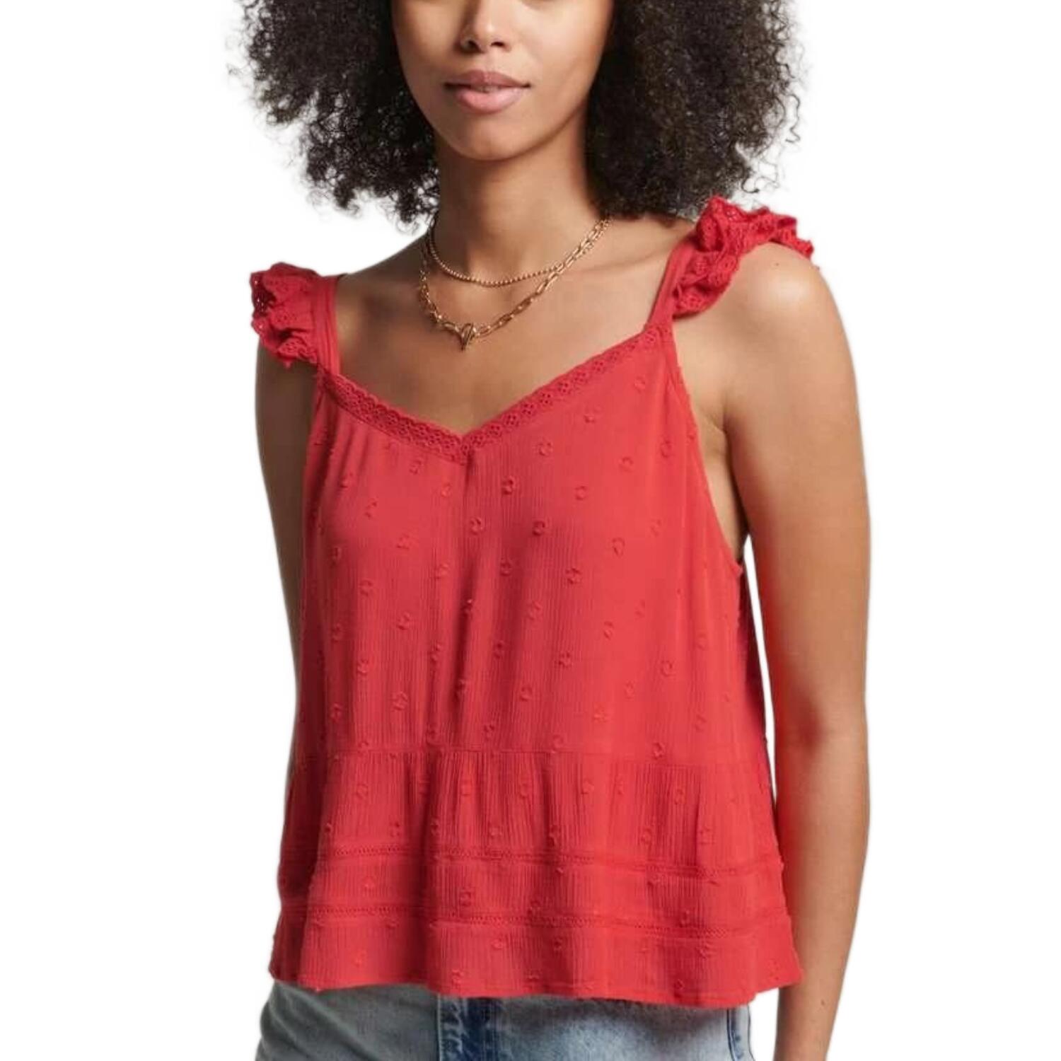 SUPERDRY SuperDry Vintage Broderie dames t-shirt wandelen