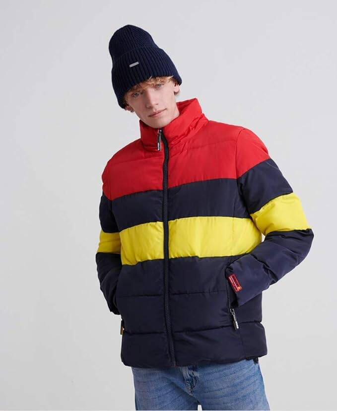 Kurtka turystyczna męska Superdry Colour Stripe Sports Puffer