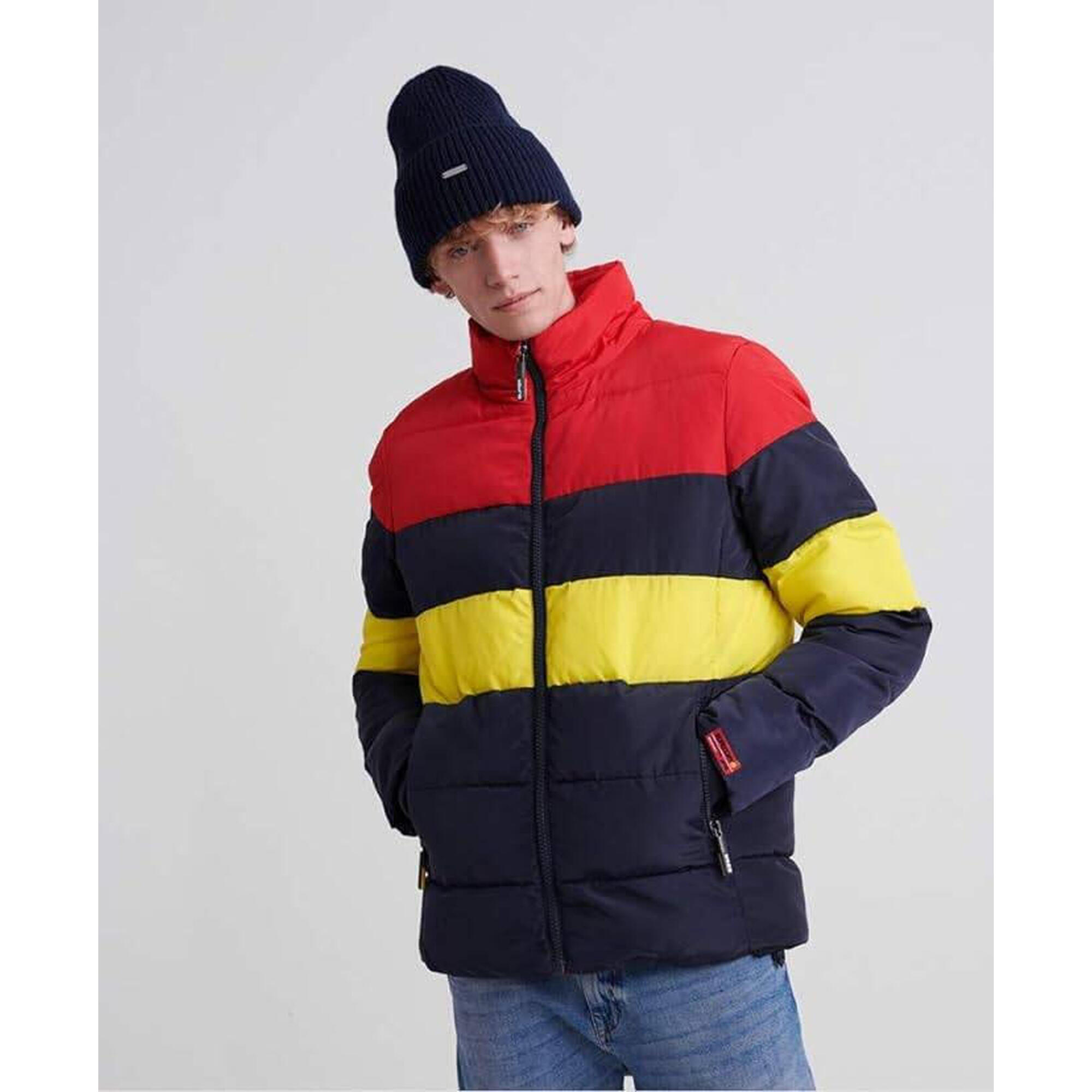 Kurtka turystyczna męska Superdry Colour Stripe Sports Puffer