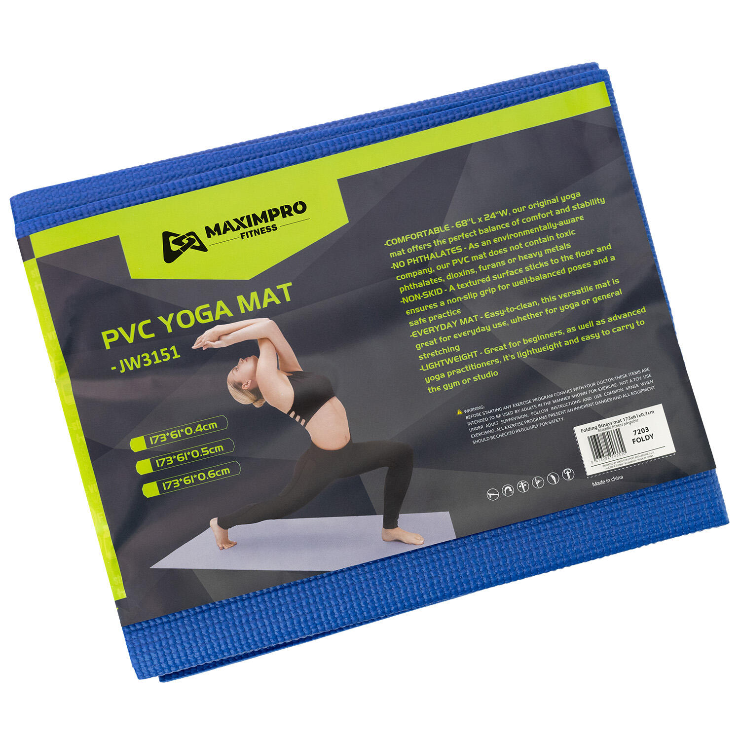 Esterilla fitness plegable Foldy azul 3/4