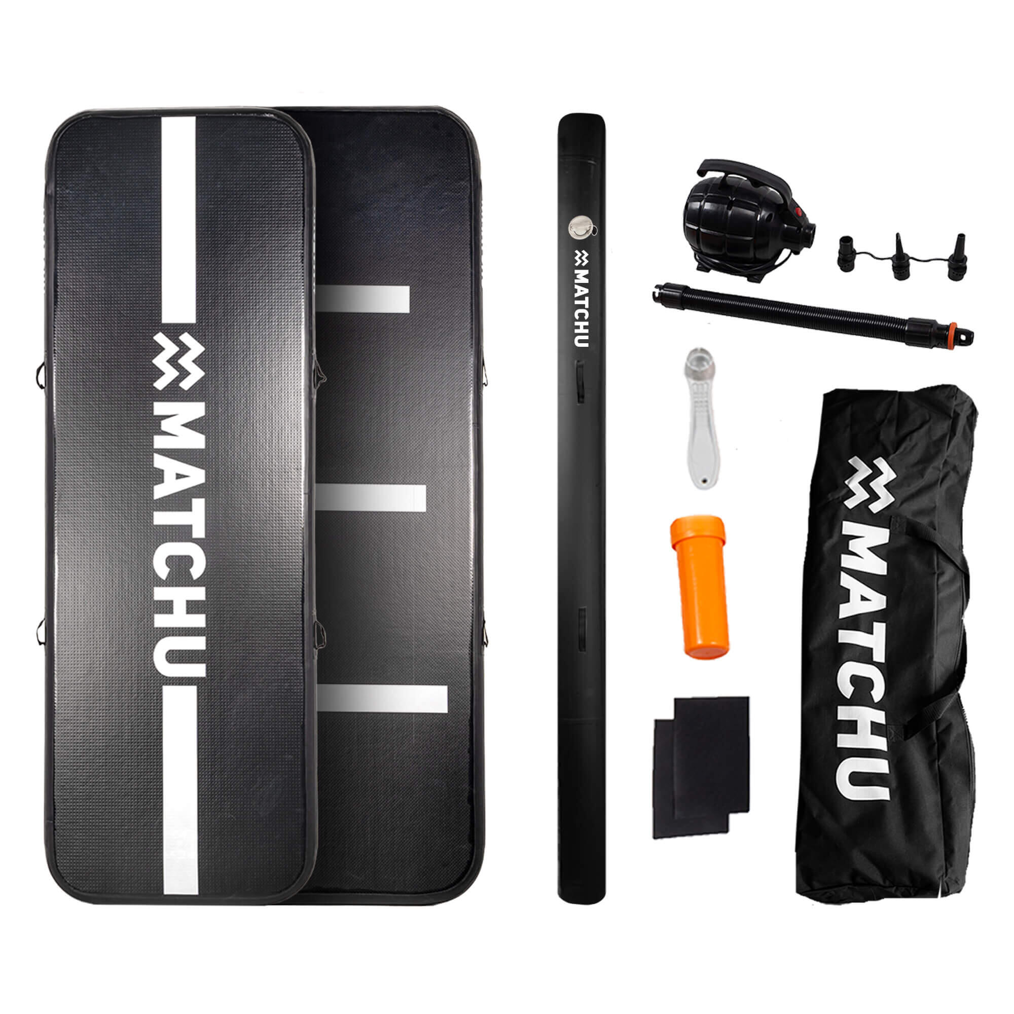 MATCHU SPORTS Airtrack Matte 3M mit elektrischer Pumpe - Gymnastikmatte - Turnmatte