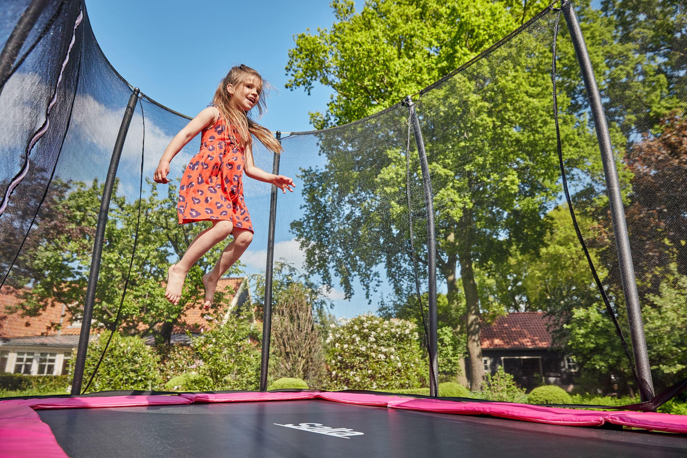 7ft x 5ft Salta Pink Rectangular Comfort Edition Trampoline with ...