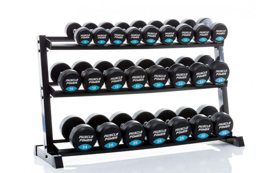 Estante de Armazenamento de 3 Camadas para Halteres - Preto 6/7