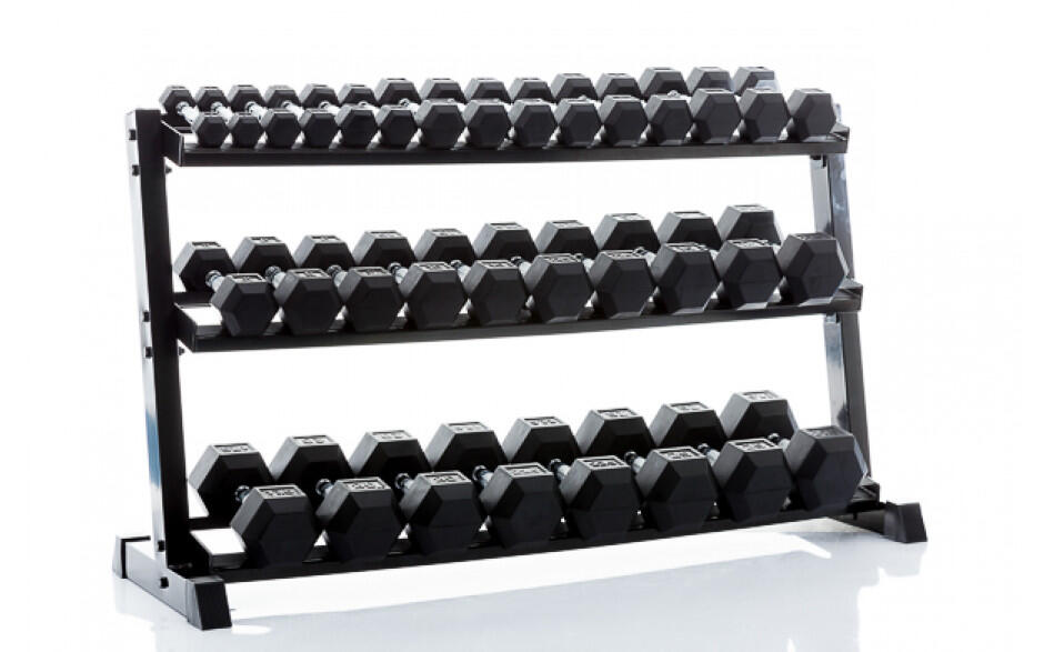 Estante de Armazenamento de 3 Camadas para Halteres - Preto 4/7