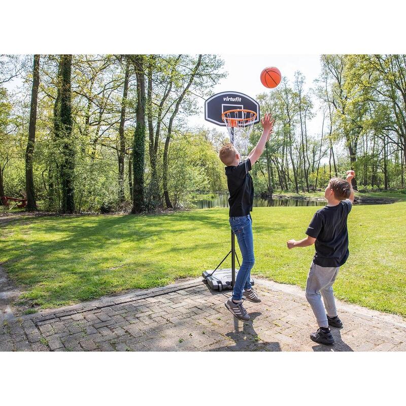 Poste de basquetebol ajustável - 170 a 215 cm com bola e bomba