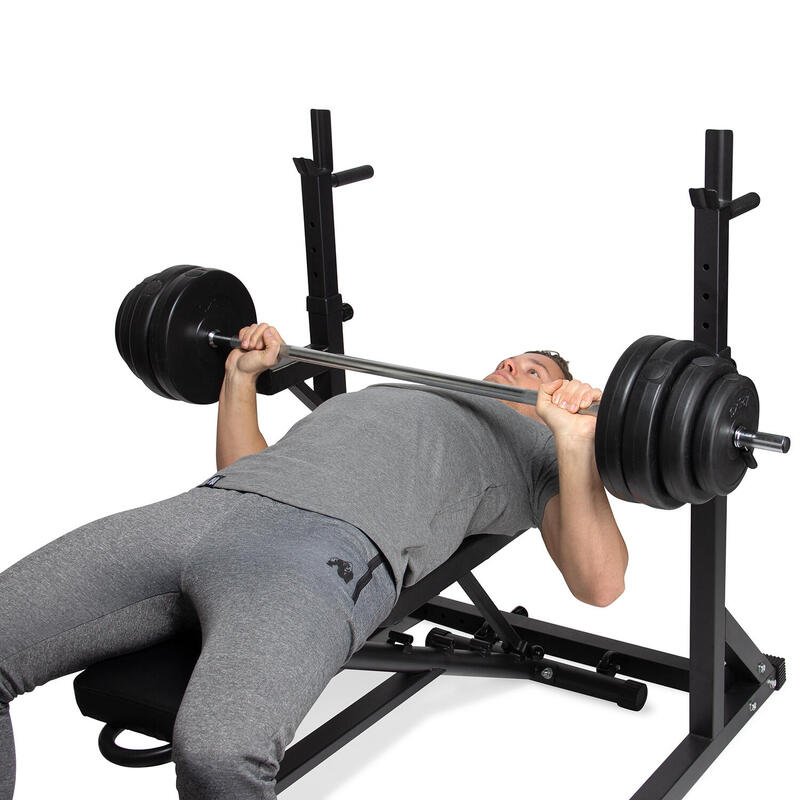 Support de squat ajustable  - Repose-haltères - Avec repose-dips