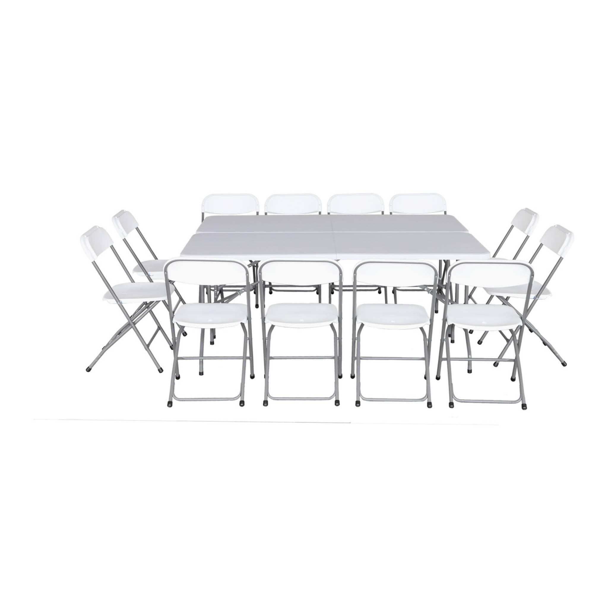 2 tables de réception pliables blanc + 12 chaises I sweeek 4/6