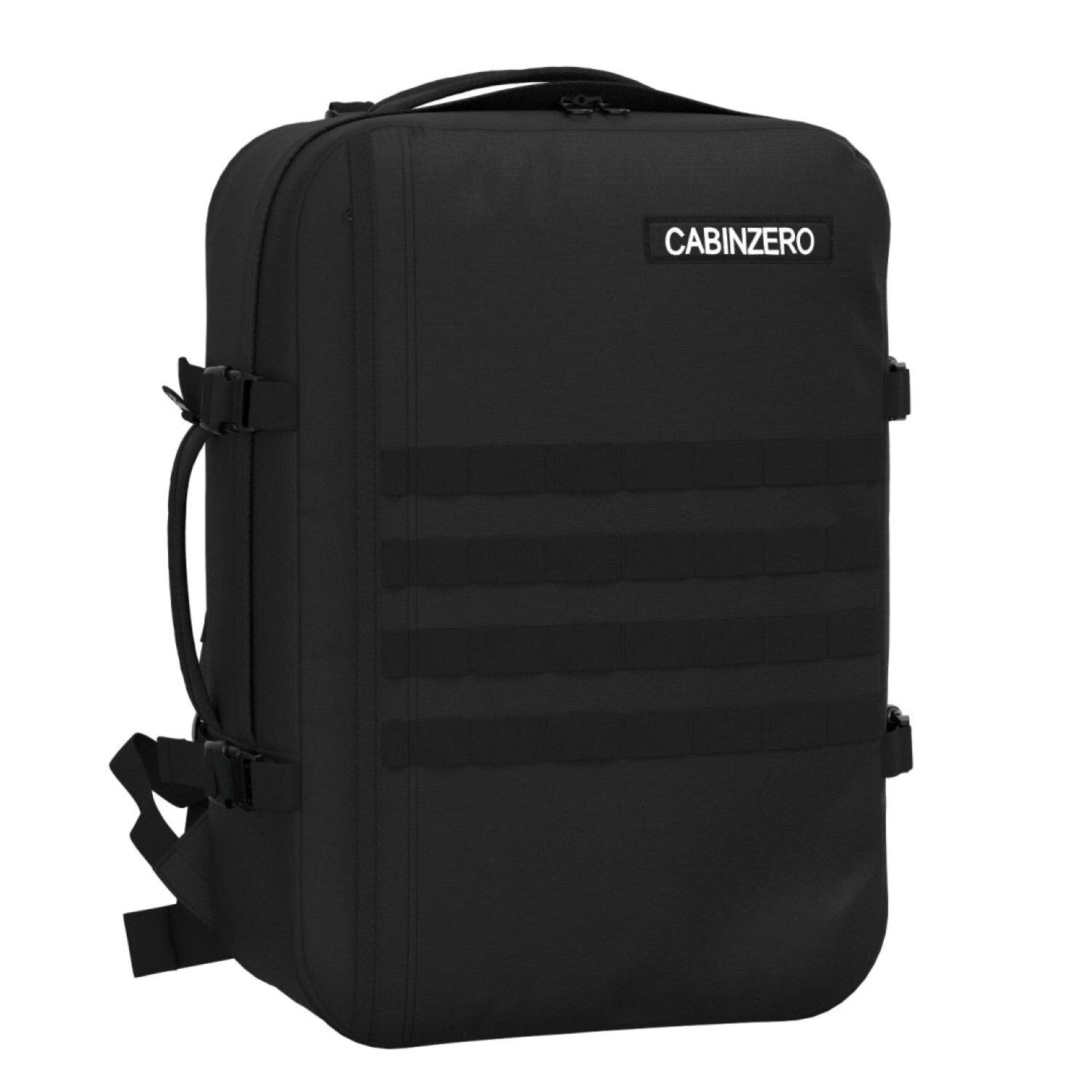 Military Cabin Bag With Luggage Trackers 44L (Absolute Black)