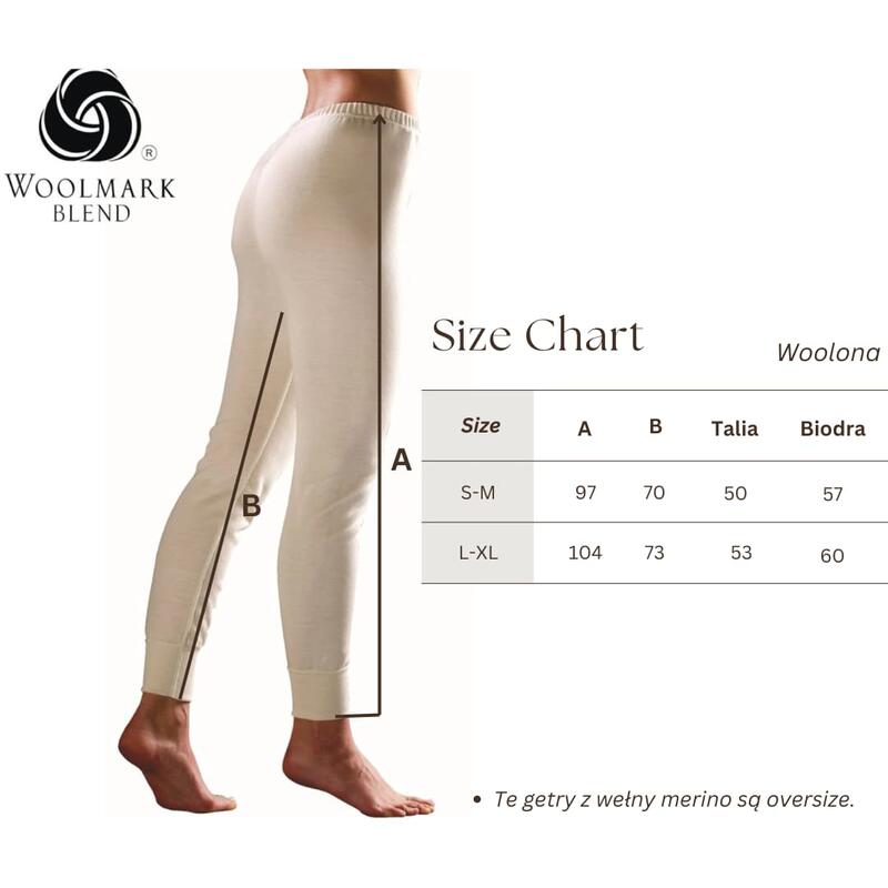Legginsy sportowe damskie Woolona Oversize Merino