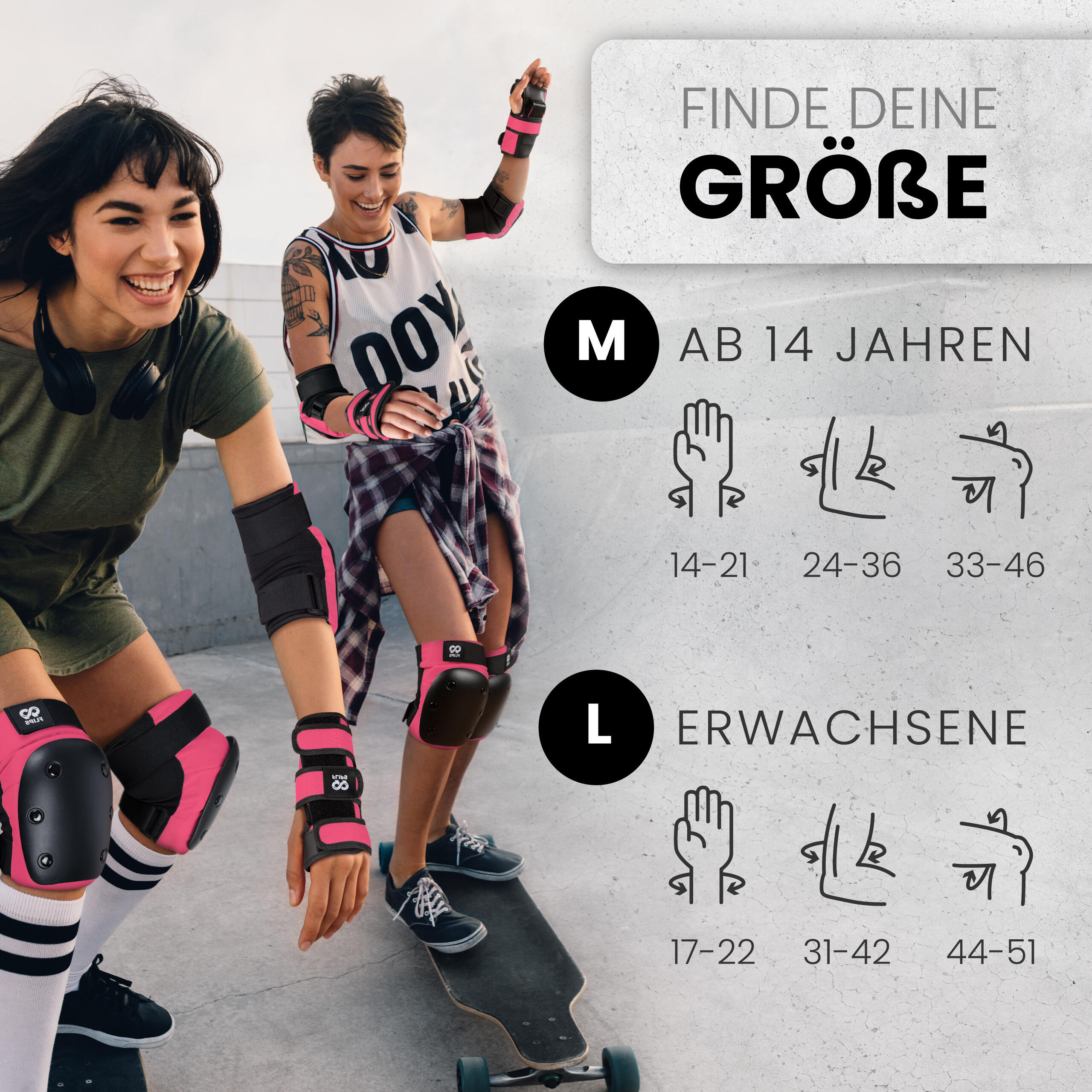 Schützer Set Protektoren Erwachsene Inliner TÜV - Ellenbogen, Knieschoner & Hand 6/7