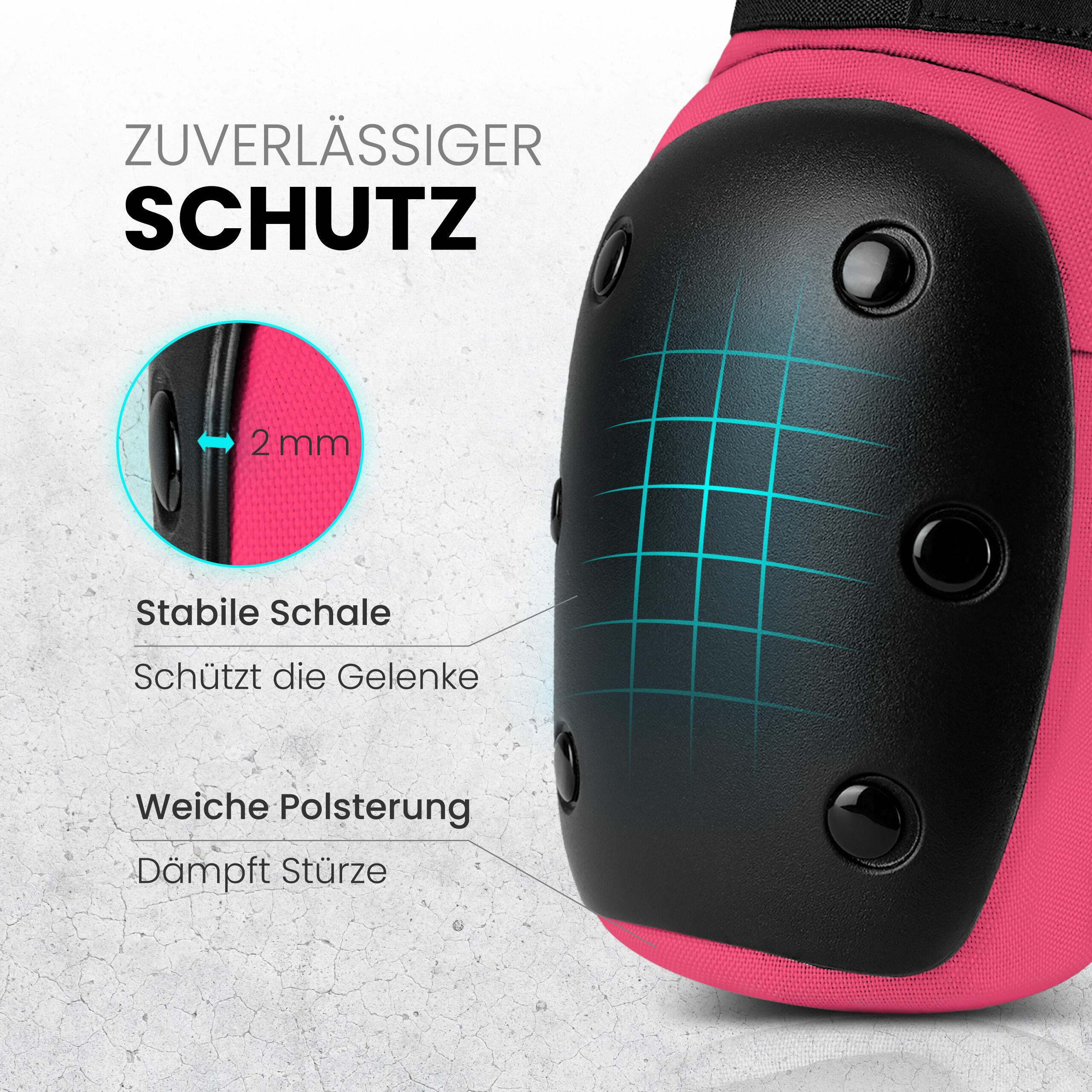 Schützer Set Protektoren Erwachsene Inliner TÜV - Ellenbogen, Knieschoner & Hand 4/7