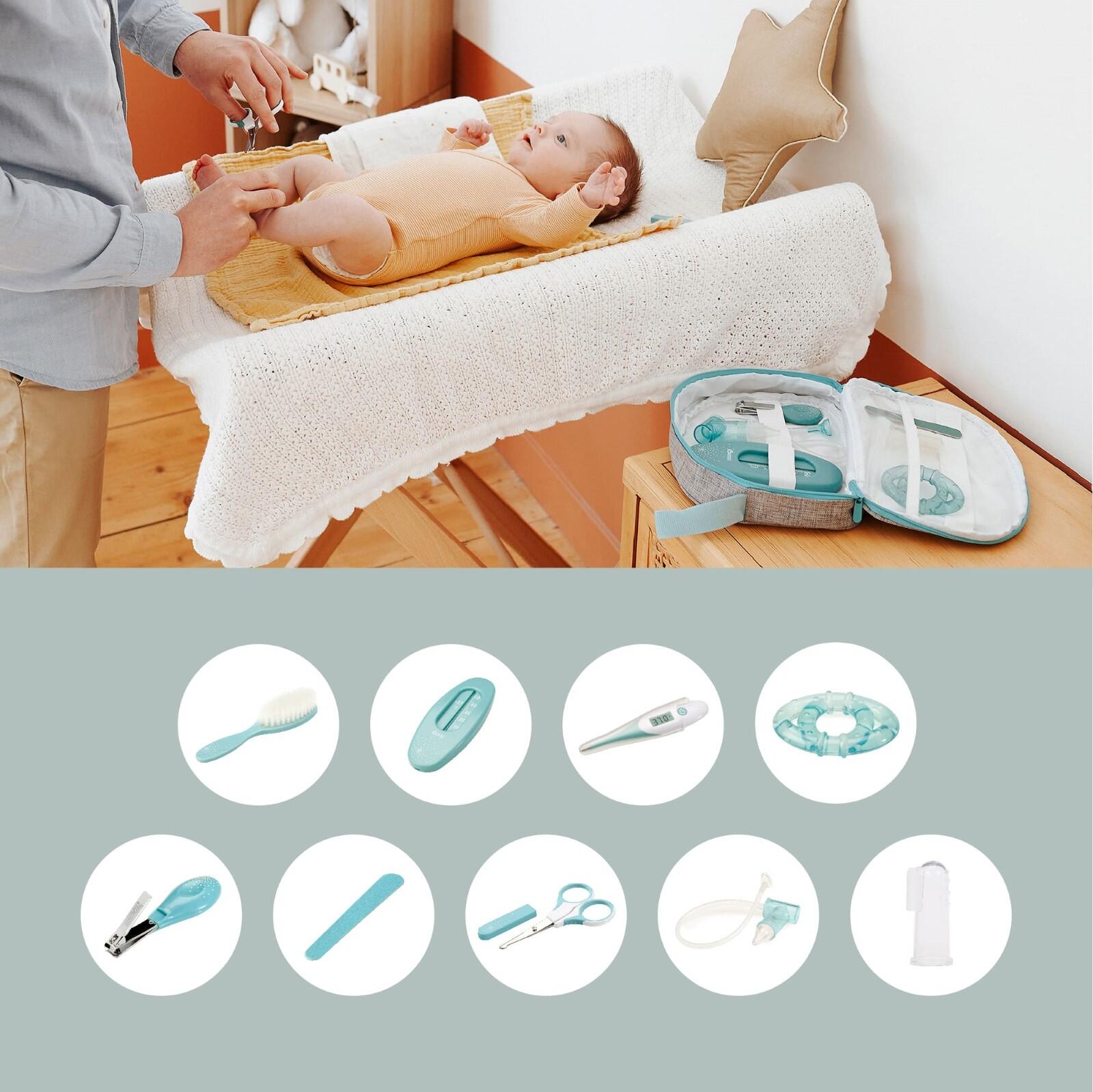 Pflegeset mit 9 wichtigen Accessoires, Baby Komplettset - Aqua IMPARFAIT 4/5