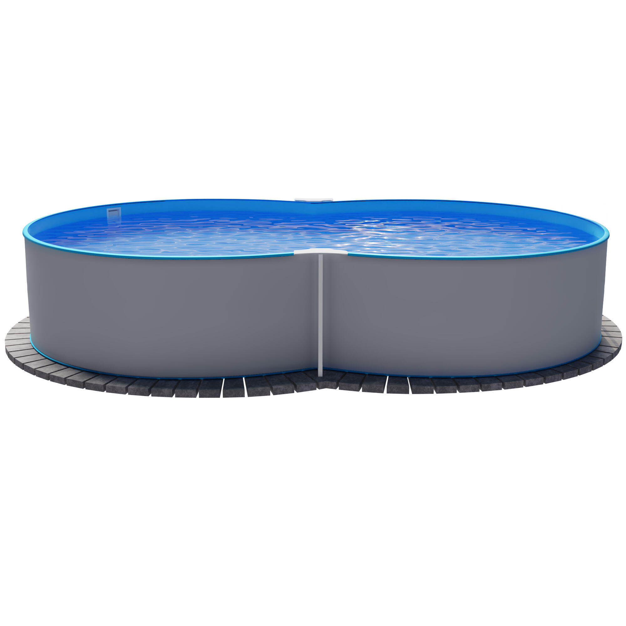 Stahlwandpool achtform 625x360x120cm, Stahl 0,6mm weiß, Folie 0,6mm
blau 2/7