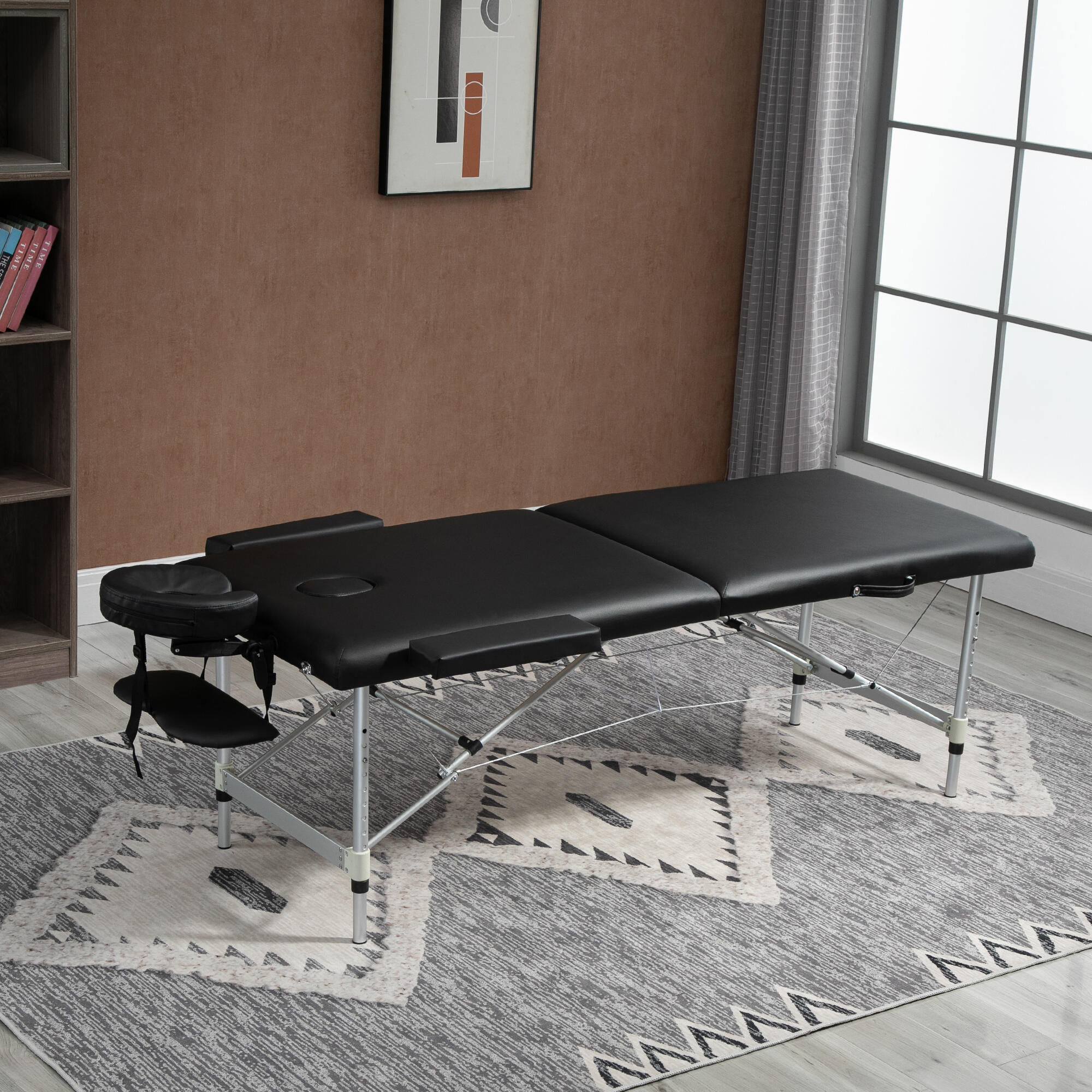 HOMCOM Lettino Massaggio Pieghevole (Max 225 kg) Custodia Trasporto Inclusa 2/7