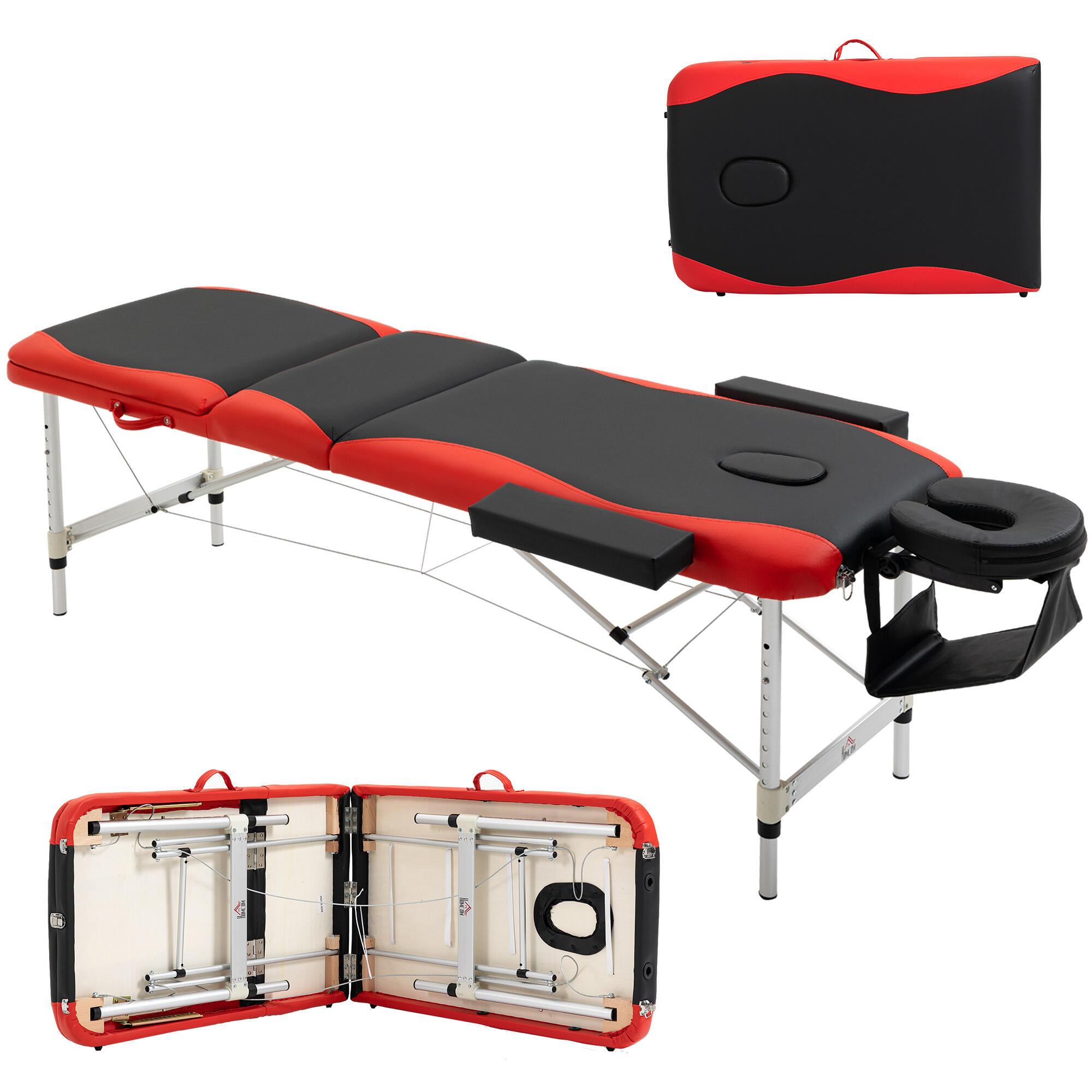 HOMCOM HOMCOM Lettino Massaggi Portatile, Pieghevole e Professionale in Alluminio