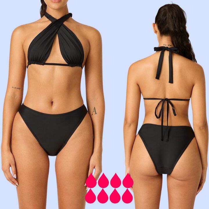MODIBODI Braga Bikini Menstrual Brasileño Flujo equivalente 8 Tampones