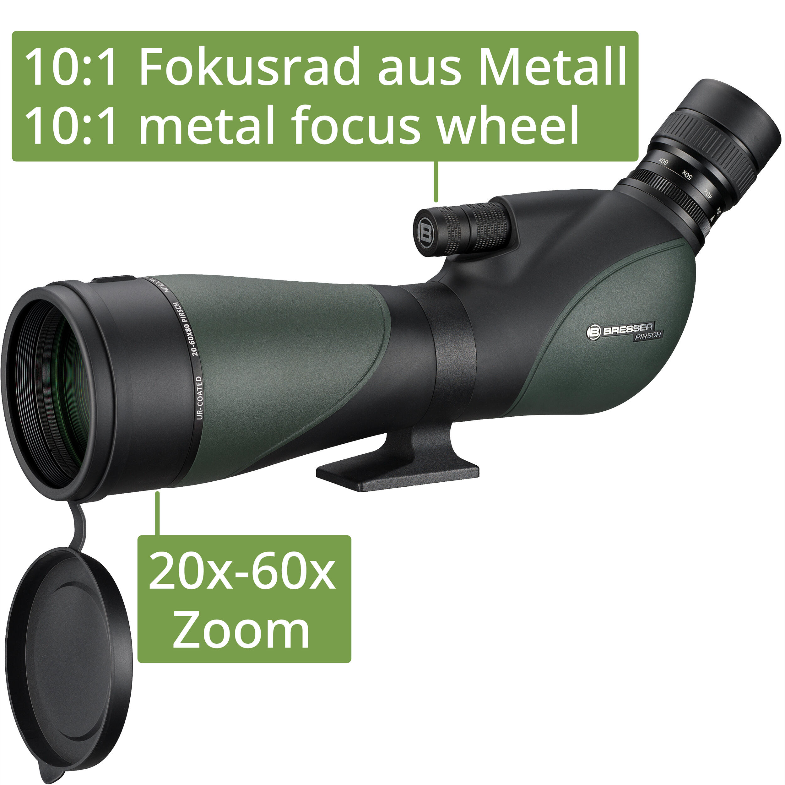 Pirsch 20-60x80 Spotting Scope Gen. II met DeLuxe 10:1 Focus 4/5