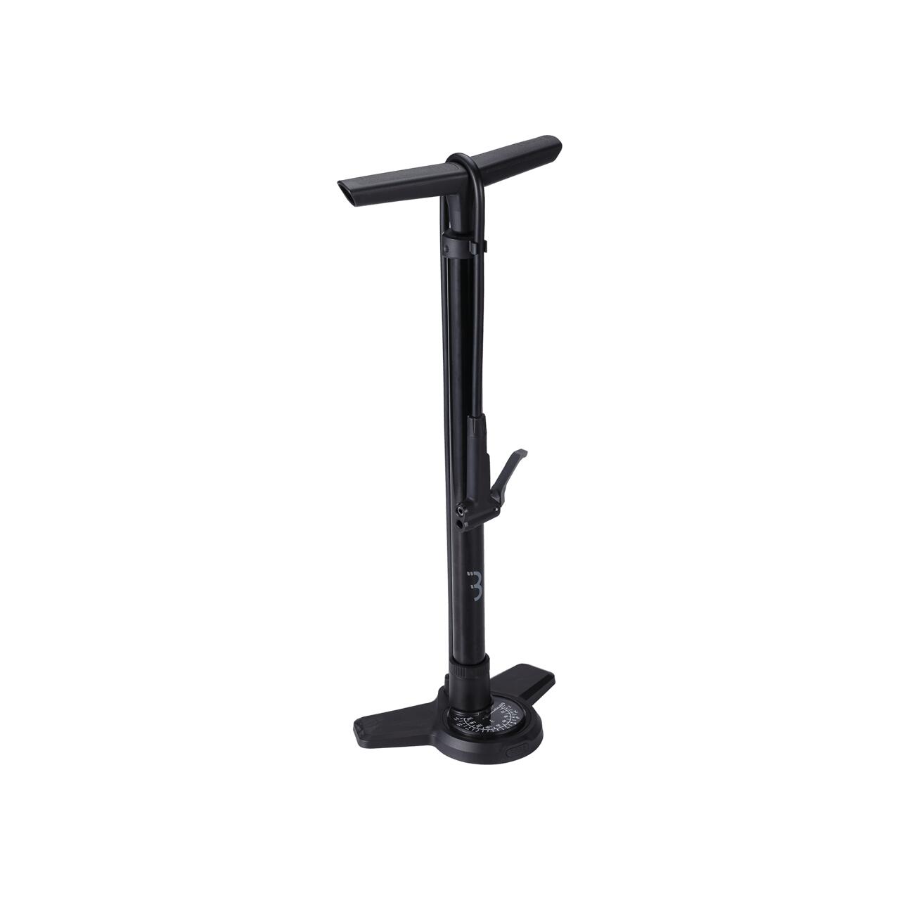 BBB CYCLING Standpumpe Manometer für Presta Dunlop und Schrader AirBoost 2.0 BFP-28 Schwarz