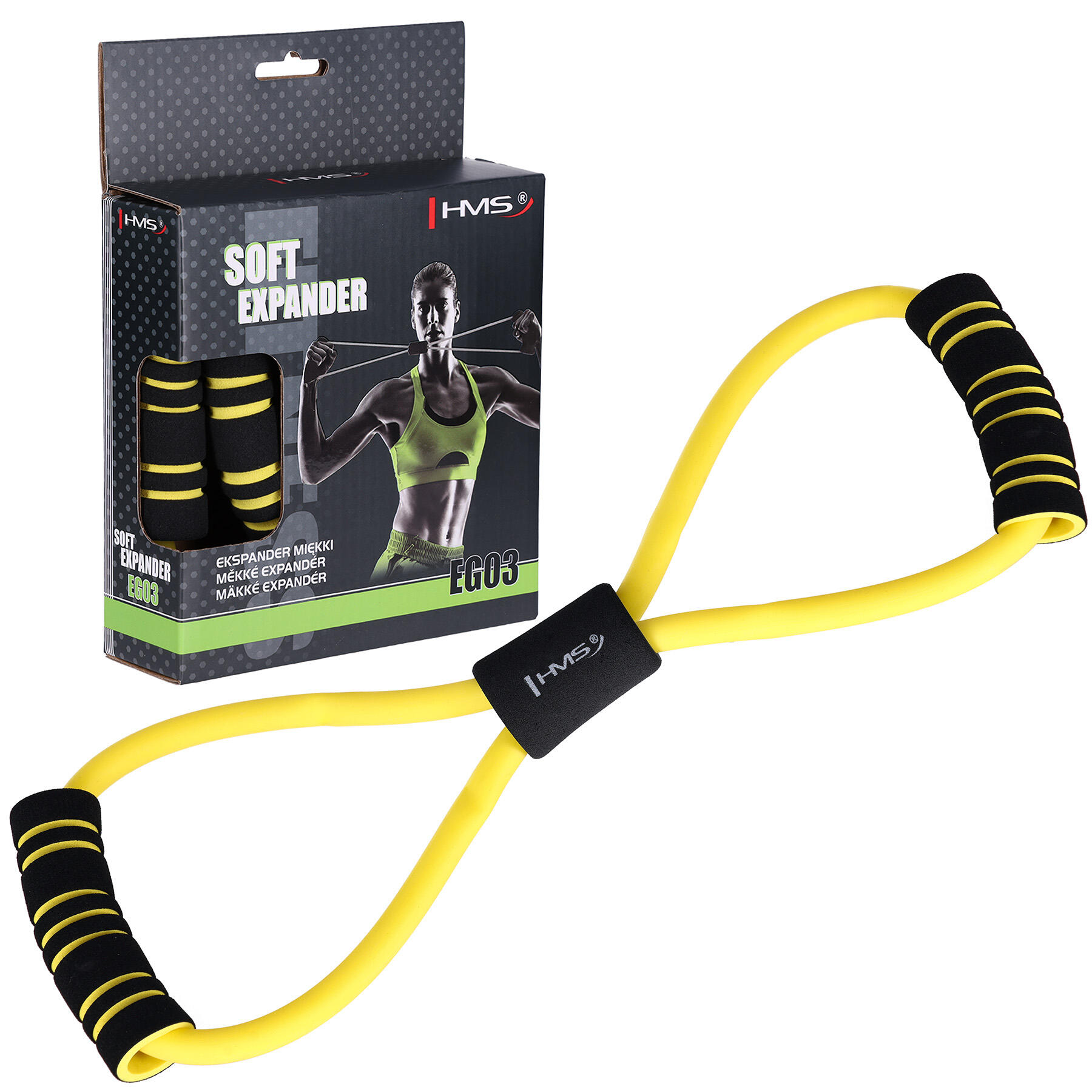 Hms - Extenseur En Caoutchouc Eg03 Hms - Elastique D'Entraînement - Jaune|noir - Taille Unique - Decathlon