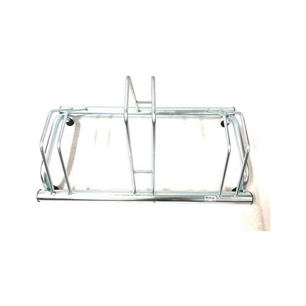 Porte-vélos au sol pour 3 vélos, galvanisé, 77x42x40cm - 1003 B - Argent 3/4