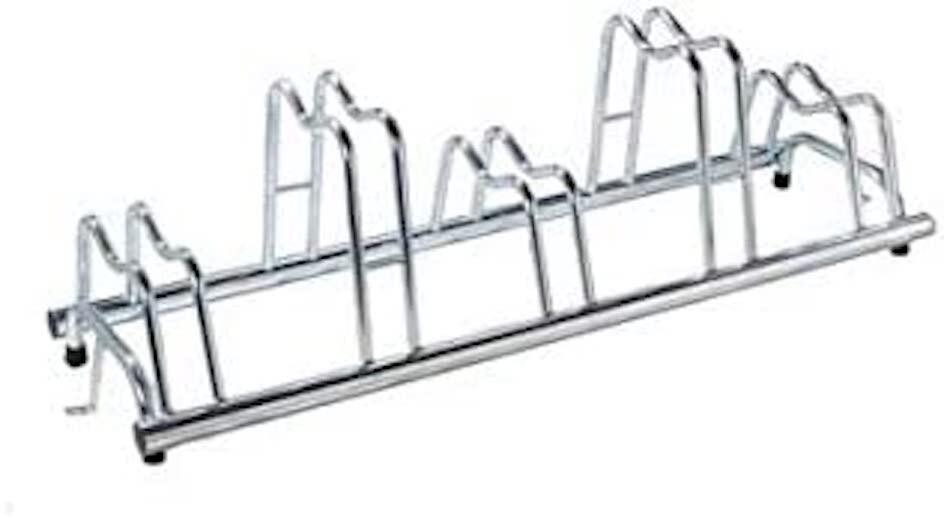 ANDRYS Portabici con 3 Posti Alti e Bassi, Zincato, 140x42x41cm - 1105 B - Argento