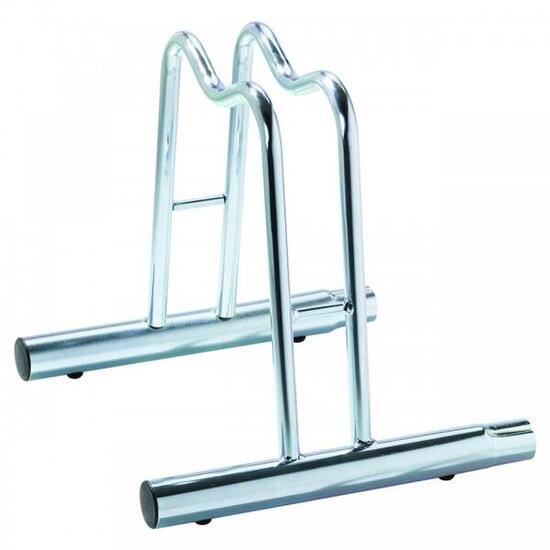 Portabici Singolo Modulabile Acciaio 385x40x26cm - 1101 AB-TR-B - Argento