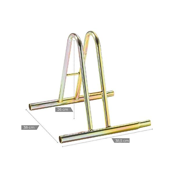 Portabici Singolo Modulabile, Acciaio Zincato, 35x35x37cm - 1001 EC-TR-G - Oro 4/4