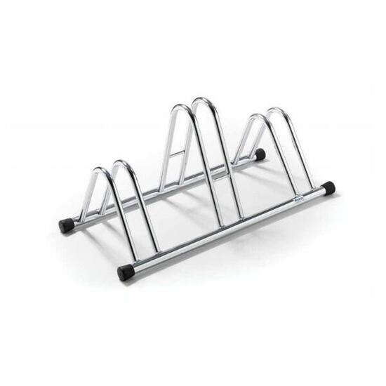 Portabici da Terra per 3 Biciclette Zincato 78x42x38cm - 1003 EC - Argento