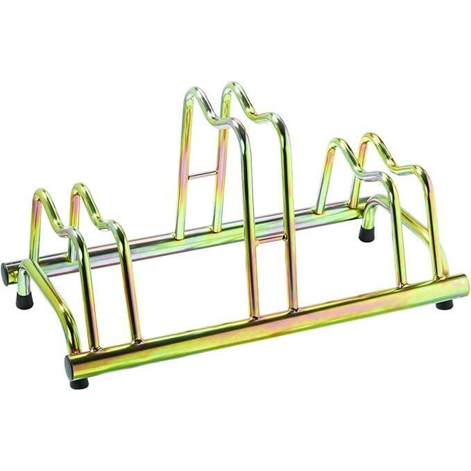 Andrys - Porte-vélos Avec 3 Sièges Hauts Et Bas, Galvanisé, 77x42x42cm - 1103 G - Or - Arceau De Stationnement Vélo - Jaune - Taille Unique - Decathlon