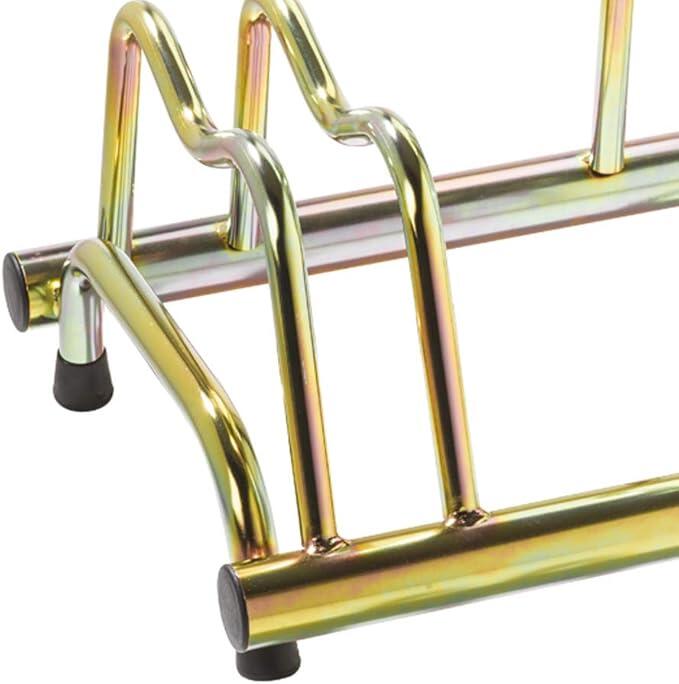 Portabici con 3 Posti Alti e Bassi, Zincato, 77x42x42cm - 1103 G - Oro 2/3