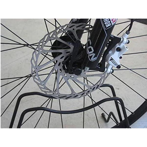 Portabici, anche Freno a Disco, con Ruote Girevoli, 35x35x25cm - 1302 - Argento 4/4