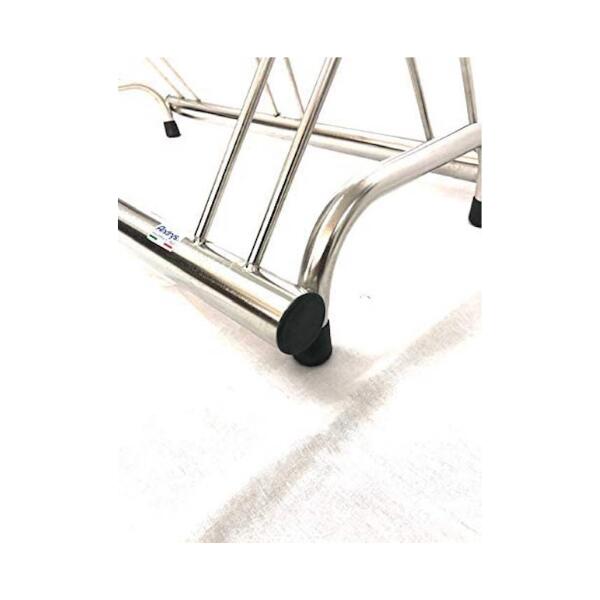 Portabici per 3 Biciclette, in Acciaio Inox, 77x42x40cm - 1003 INOX - Grigio 3/5