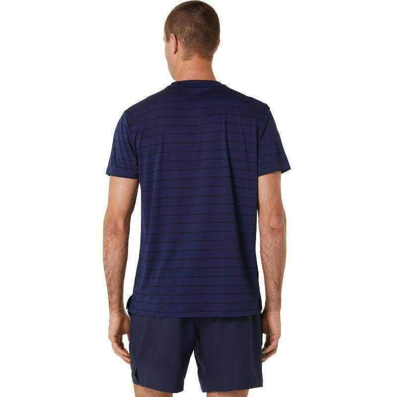 Camiseta Asics Court Stripe Marino Negro 5/5