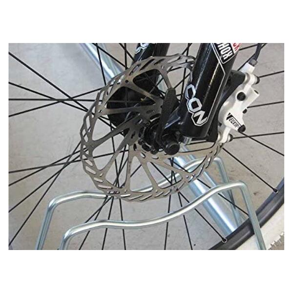 Porte-vélos avec 3 poteaux hauts et bas, acier, 77x42x41cm - 1203 B - Silver 3/5