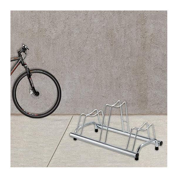 Porte-vélos avec 3 poteaux hauts et bas, acier, 77x42x41cm - 1203 B - Silver 4/5