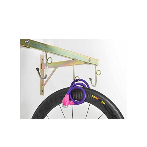 Porte-vélos mural avec anneaux, 6 places, 126x37x29cm - 3006 A - Or 2/4