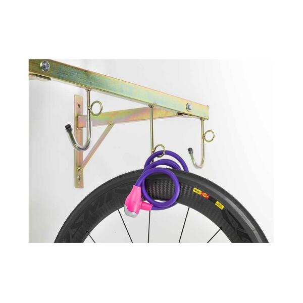 Porte-vélos mural 6 places, avec équerre de fixation, 126x37x30cm - 3006 - Or 3/4