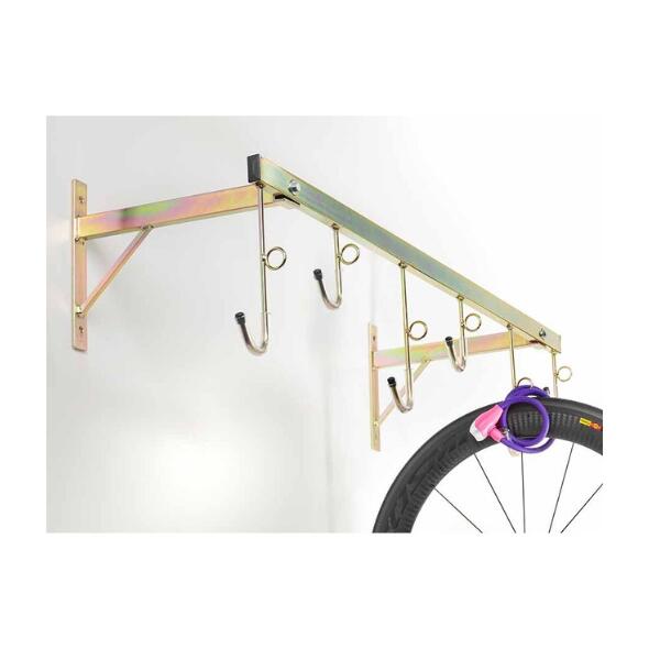 Porte-vélos mural 6 places, avec équerre de fixation, 126x37x30cm - 3006 - Or 2/4