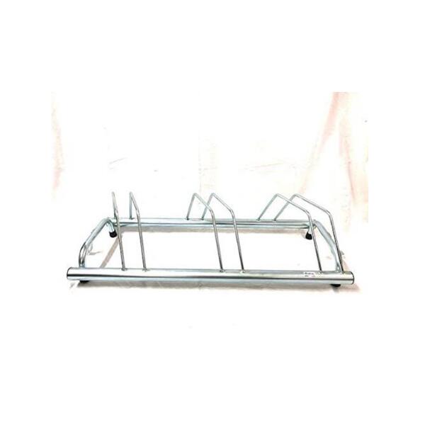 Porte-vélos incliné pour 3 vélos, galvanisé, 100x42x40cm - 1003 I - Argent 2/4