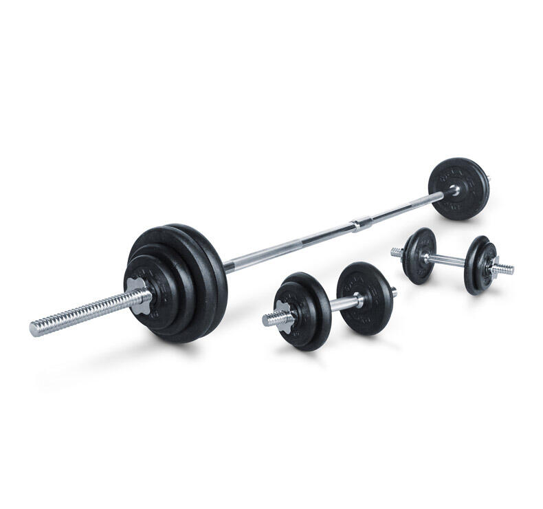 MARCY Set de pesas - duraderas y resistentes - 50kg Hierro fundido negro