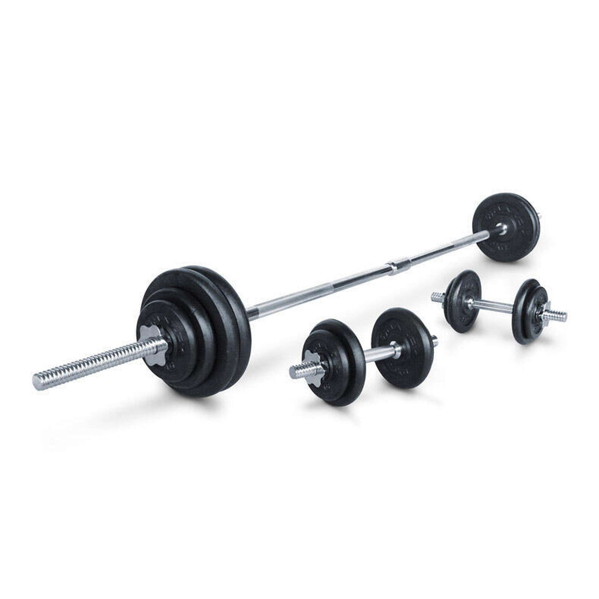 Kit haltères - musculation durable et résistant - 50kg Fonte noir