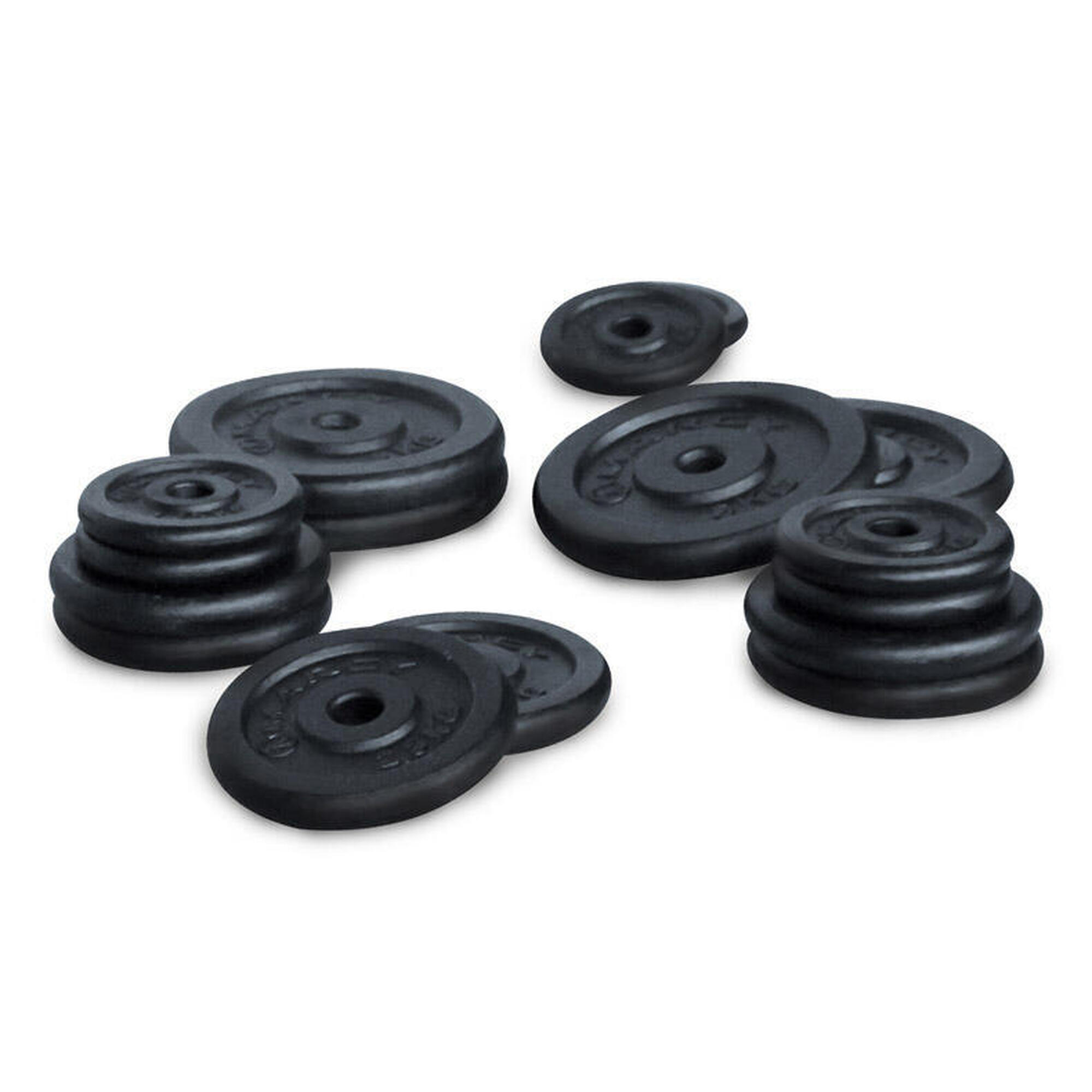Kit haltères - musculation durable et résistant - 50kg Fonte noir