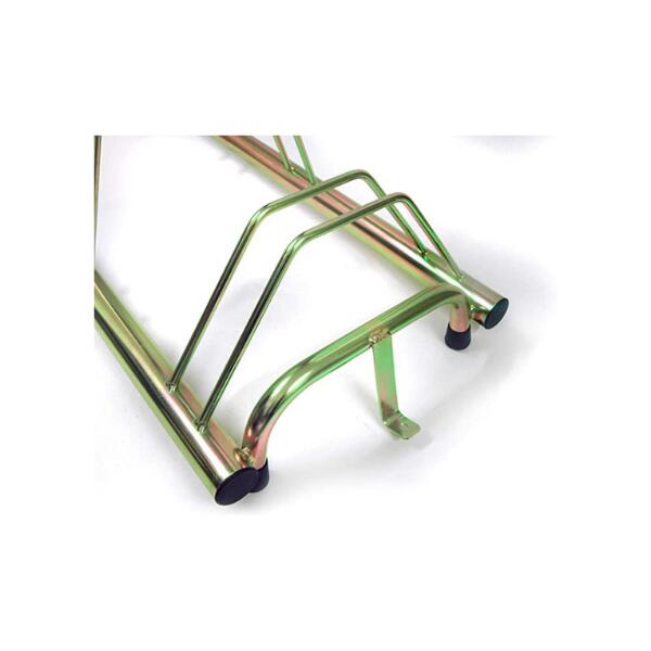 Portabici da Terra per 5 Biciclette, Zincato, 140x42x40cm - 1005 G - Oro 2/4