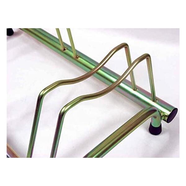 Portabici con 3 Posti Alti e Bassi, Zincato, 77x42x41cm - 1203 G - Oro 2/3