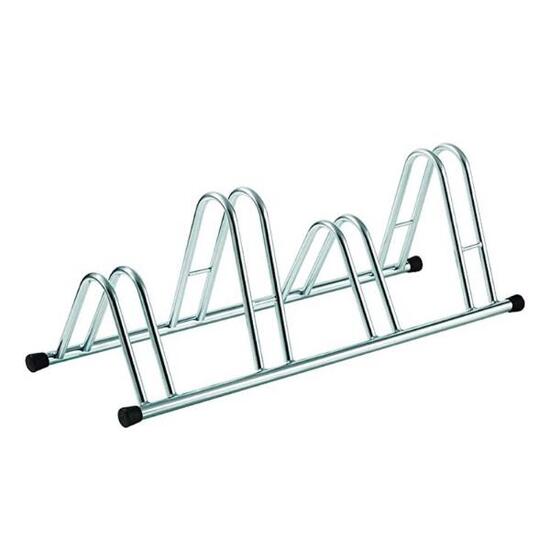 Portabici da Terra per 3 Biciclette Zincato 110x42x38cm - 1004 EC - Argento