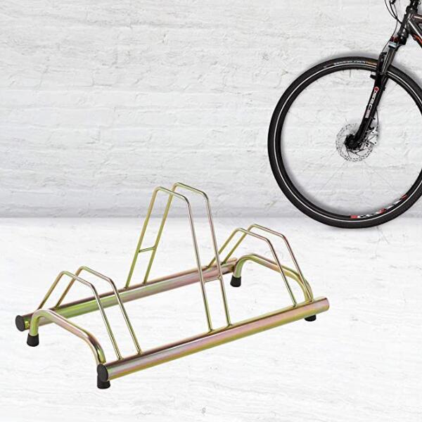 Porte-vélos au sol pour 3 vélos, galvanisé, 77x42x40cm - 1003 G - Or 2/4