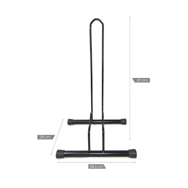 Portabici Singolo per Bicicletta con Ruote da 6cm, 38,5x29x67cm - 7010 F - Nero 4/4