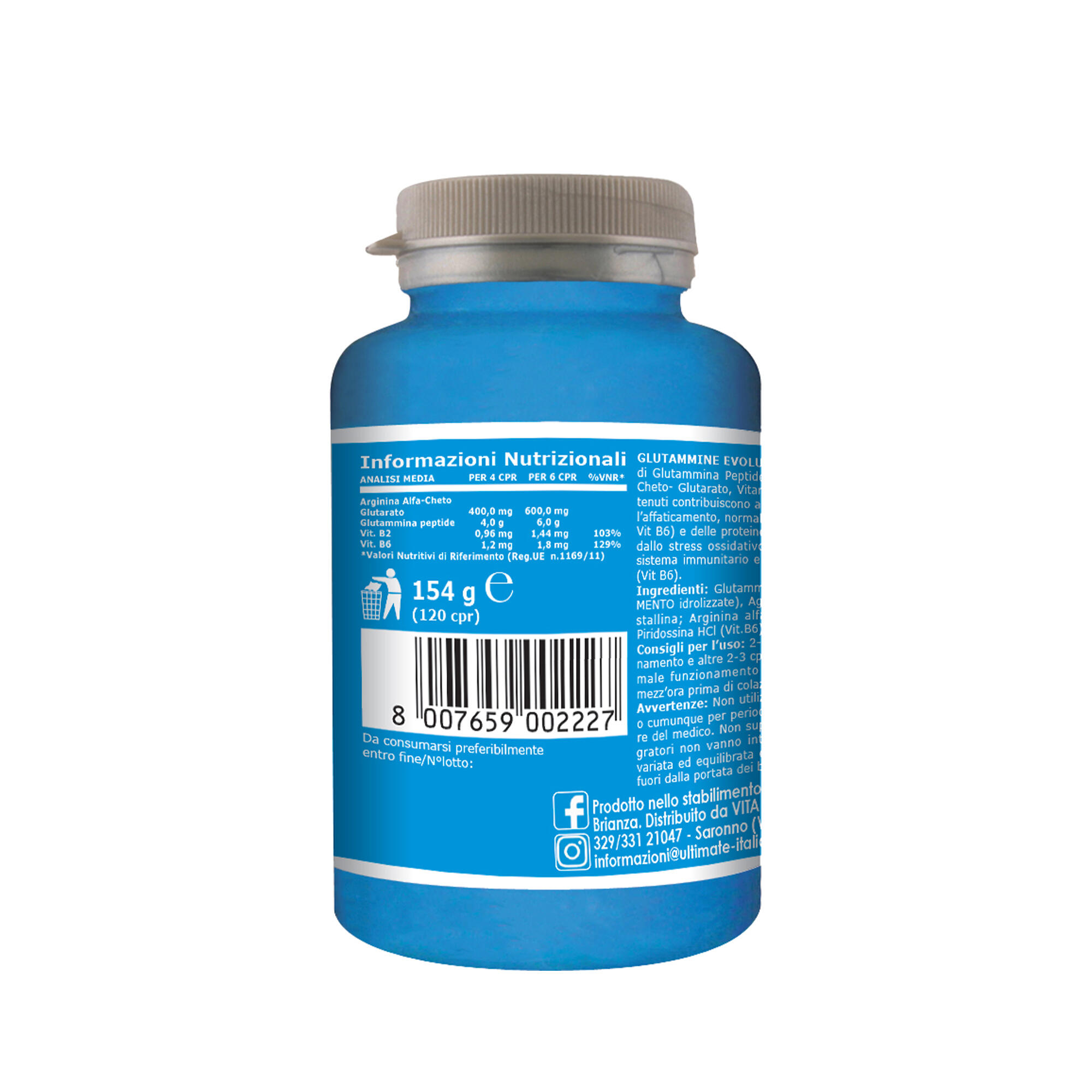 Integratore alimentare - GLUTAMMINA EVOLUTION - 120 cpr 3/5